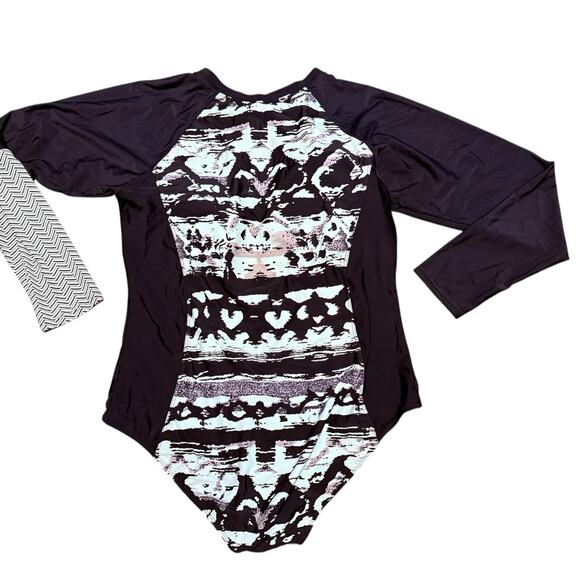 Women’s 3XL Zip Front Long Sleeve Swim Suit with padded Top No Brand - Picture 2 of 6